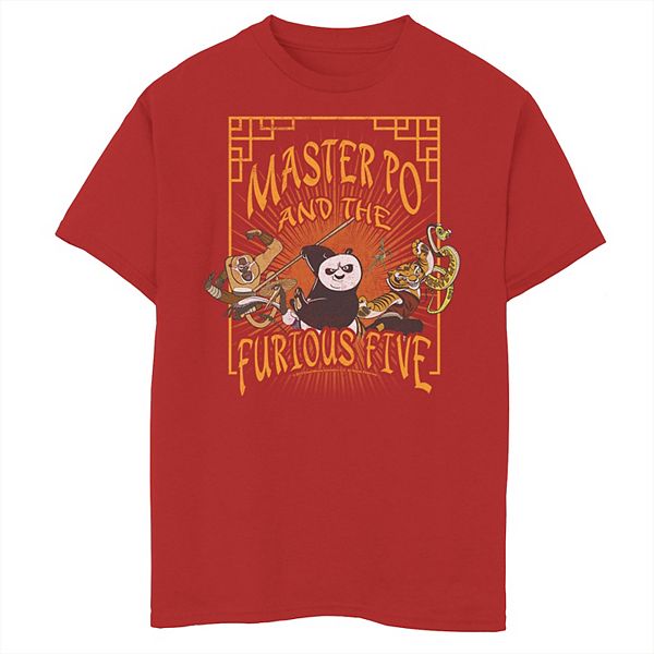 Boys 8-20 Kung Fu Panda Master Po And The Furious Five Poster Graphic Tee