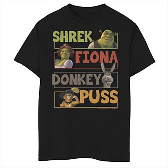 Boys 8-20 Shrek Group Shot Character Stack Graphic Tee