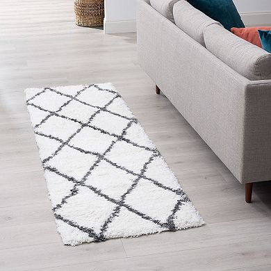 KHL Rugs Mira Contemporary Diamond Shag Area Rug