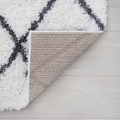 KHL Rugs Mira Contemporary Diamond Shag Area Rug