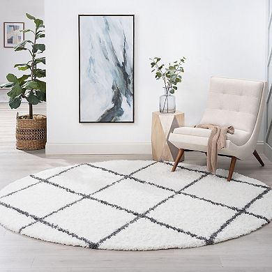 KHL Rugs Mira Contemporary Diamond Shag Area Rug