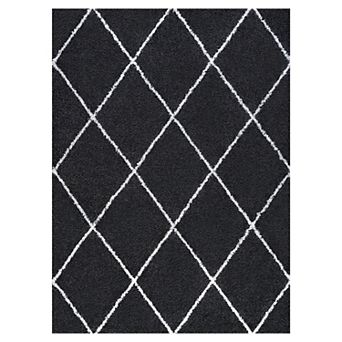 KHL Rugs Mira Contemporary Diamond Shag Area Rug
