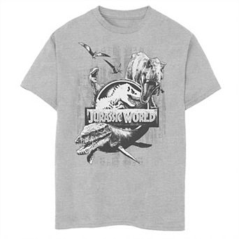 Boys 6-20 Jurassic World Two Dino Collage Grunge Logo Graphic Tee