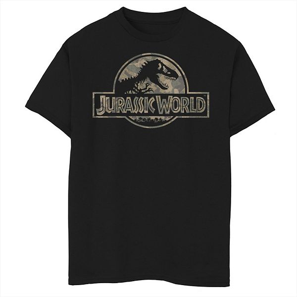 Boys 8-20 Jurassic World Camo T-Rex Fossil Logo Graphic Tee