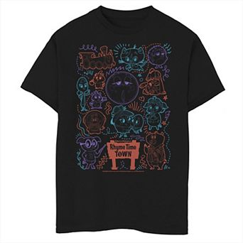 Boys 8-20 Dreamworks Rhyme Time Town Crew Line Art Sketch Graphic Tee