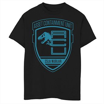 Boys 6-20 Jurassic World Asset Containment Unit Badge Graphic Tee