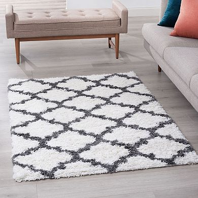 KHL Rugs Jeni Transitional Geometric Shag Area Rug