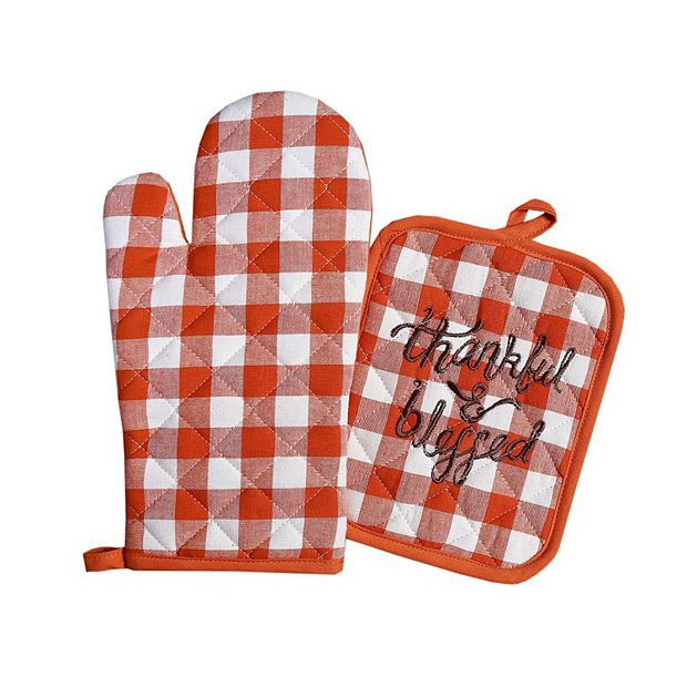 Red Gingham Oven Mitt