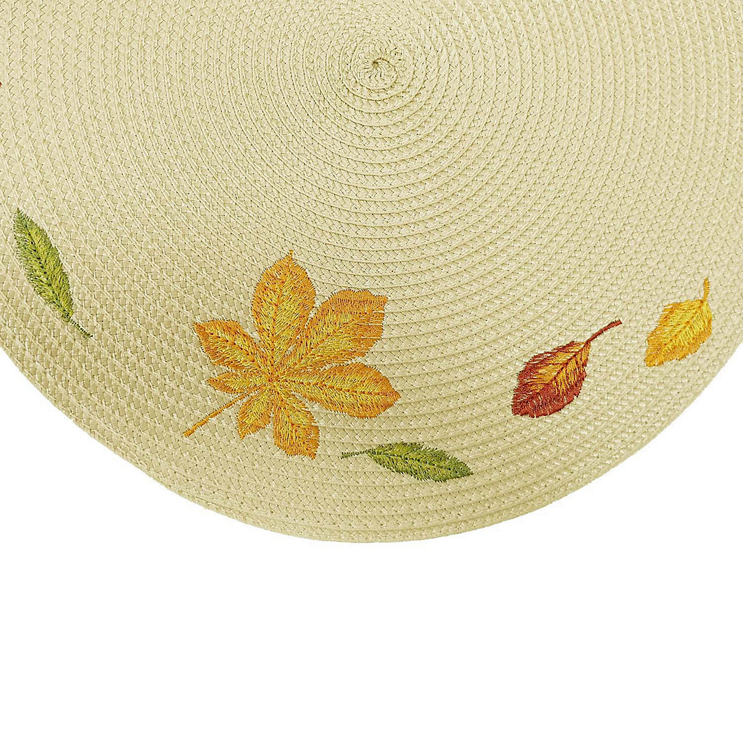Kohls Celebrate Fall Orange Red Brown Green Leaf Leaves Round Table Mat Placema 