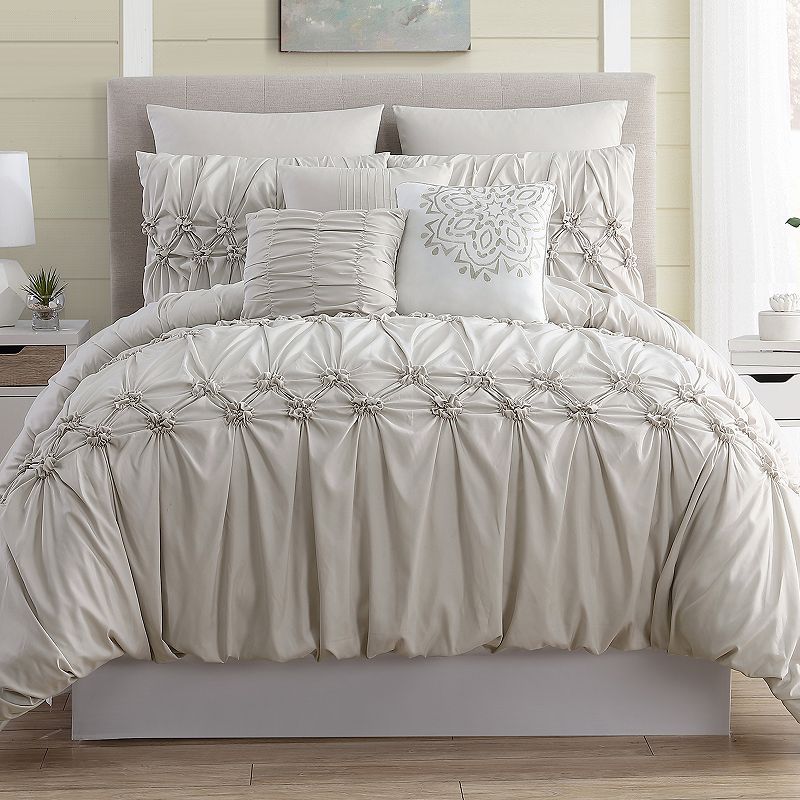 Modern Threads 8-Piece Comforter Set with Shams, White, King