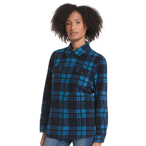 Fleece button hotsell up shirt womens