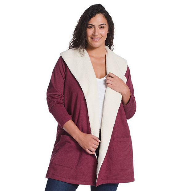 Sherpa lined shop open front cardigan