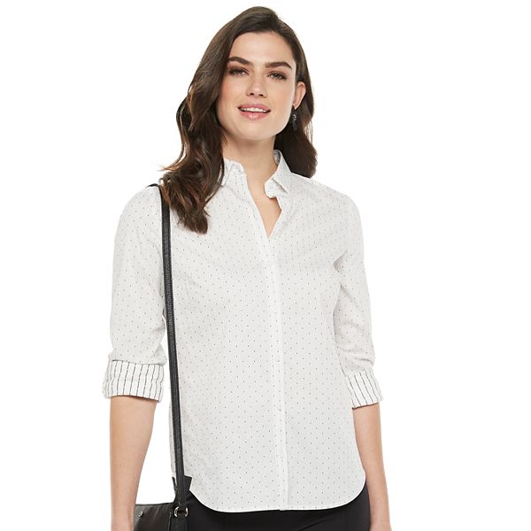 Women's Apt. 9® Structured Essential Button-Down Shirt