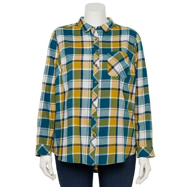 Plus Size Sonoma Goods For Life® Essential Extra-Soft Flannel Shirt