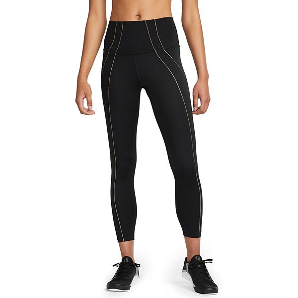 Nike Yoga Dri-FIT 7/8 Metallic Trim Leggings Dark Beetroot/Night