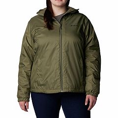 Plus Size Gallery Contrast-Trim Hood Rain Jacket