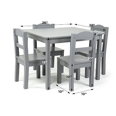 Humble Crew Kids Wood Table 4 Chairs Set