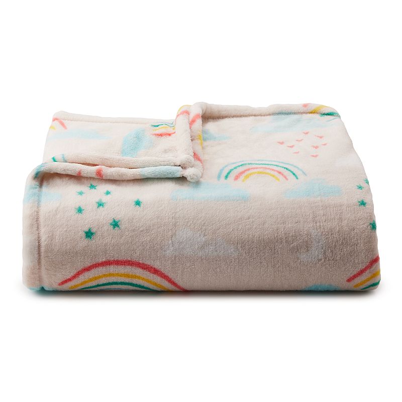 The Big One Kids Oversized Supersoft Plush Throw, White