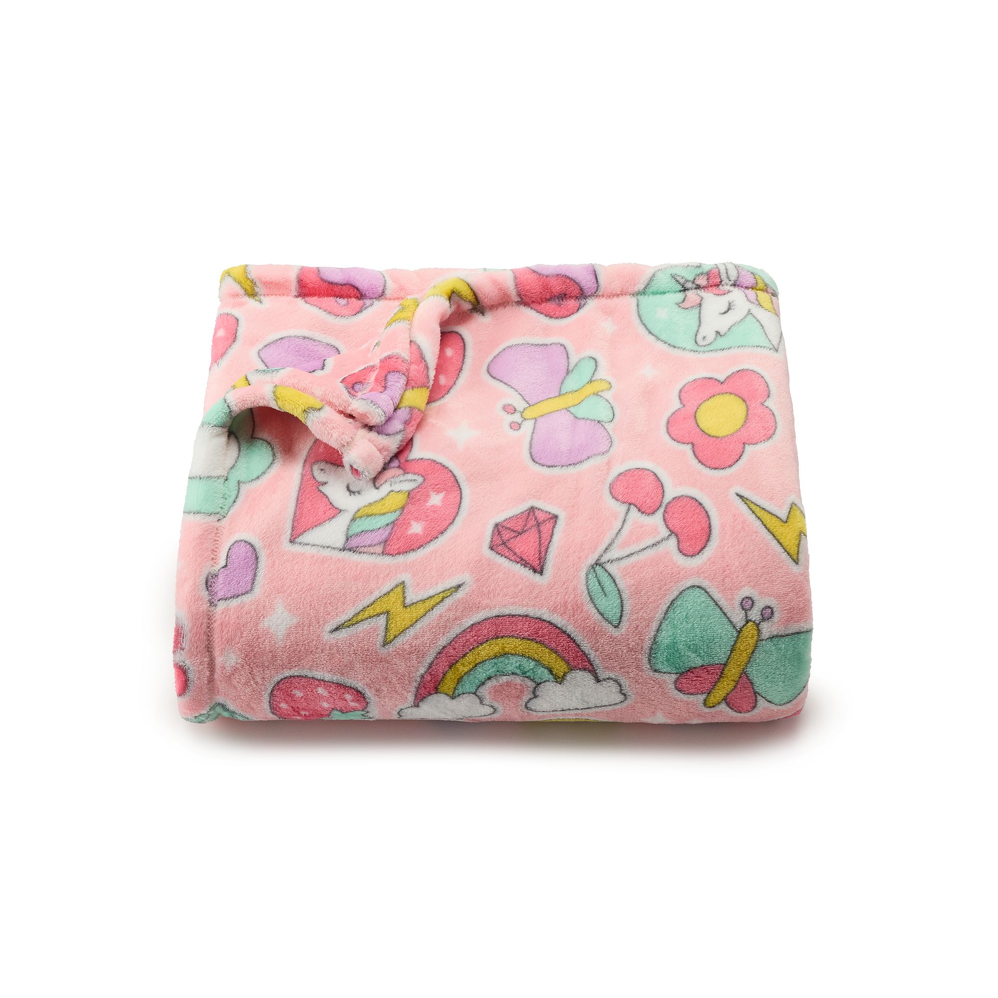 The Big One Kids™ Oversized Supersoft Plush Throw, Unicorn Stickers