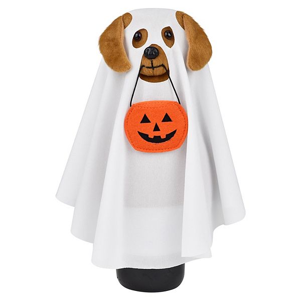 Sweetude Halloween Dog Costumes with Non Woven Pumpkin Bags White Ghost  Costume for Dogs Cats Ghost Cosplay Clothes Cute Party Cape for Halloween