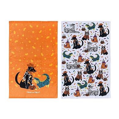 Celebrate Together™ Halloween Trick-or-Treat Dogs Kitchen Towel 2-pk.