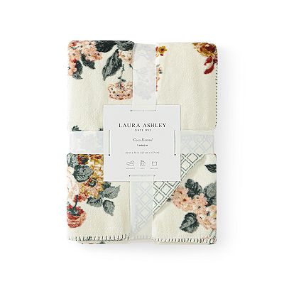Laura Ashley Zoe Reversible Coco Flannel Throw