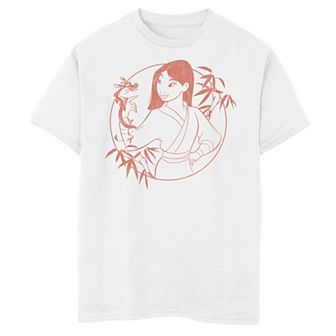 Disney's Mulan Boys 8-20 Mushu Bamboo Portrait Outline Graphic Tee