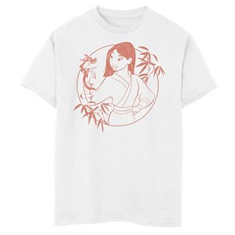 Disney's Mulan Boys 8-20 Mushu Bamboo Portrait Outline Graphic Tee