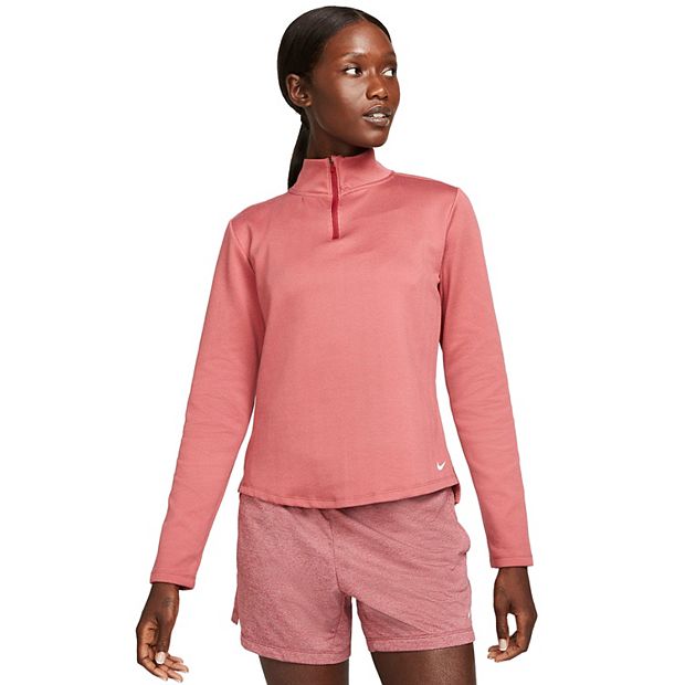 Nike women's hotsell half zip pink