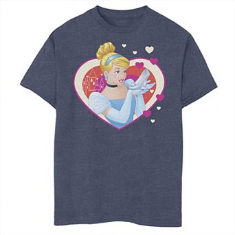 Disney's Cinderella Boys 6-20 Valentine's Sparkle Hearts Graphic Tee