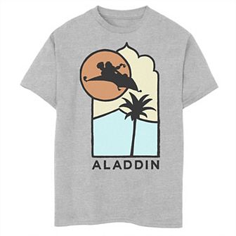 Disney's Aladdin Boys 8-20 Live Action Carpet Ride Line Art Logo Graphic Tee