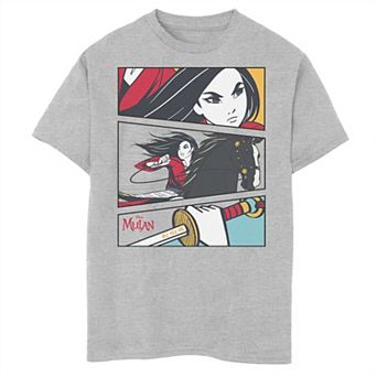 Disney's Mulan Boys 8-20 Live Action Mulan Comic Action Panels Graphic Tee