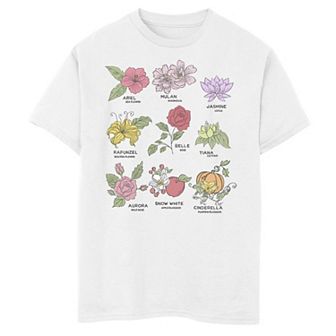 Disney Princess Boys 8-20 Types Of Flowers Graphic Tee