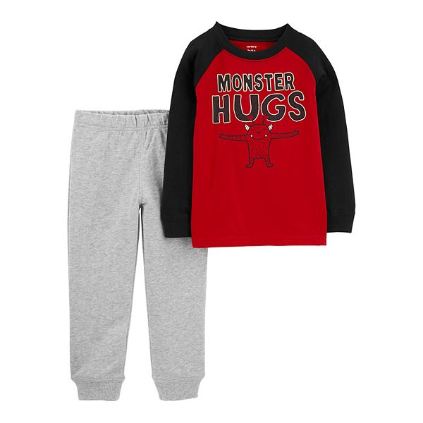 Baby Boy Carter's 2Piece Valentine's Day Monster Hugs Tee & Joggers Set
