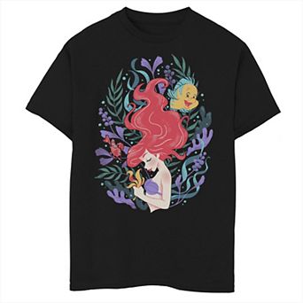 Disney's The Little Mermaid Boys 8-20 Ariel Flounder And Sebastian Graphic Tee