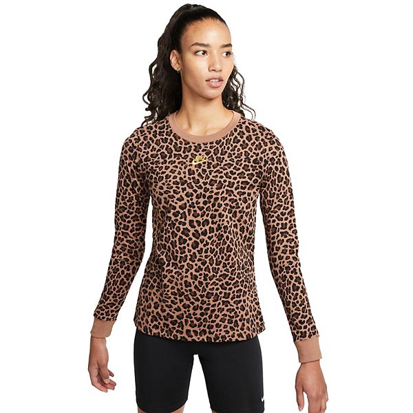 Women s Nike Sportswear Leopard Long Sleeve Tee