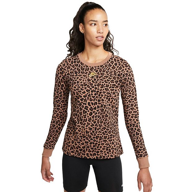 Nike leopard print store shirt womens