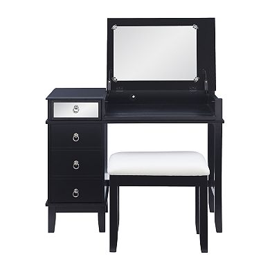 Linon Eva Vanity Table & Stool 2-piece Set