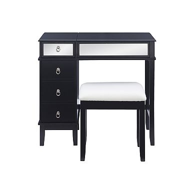 Linon Eva Vanity Table & Stool 2-piece Set