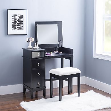 Linon Eva Vanity Table & Stool 2-piece Set