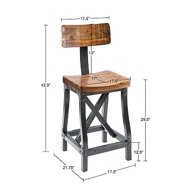 INK+IVY Lancaster Farmhouse Swivel Bar Stool