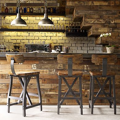 INK+IVY Lancaster Farmhouse Swivel Bar Stool