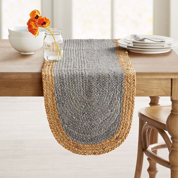 Food Network Two Toned Braided Jute Table Runner 54