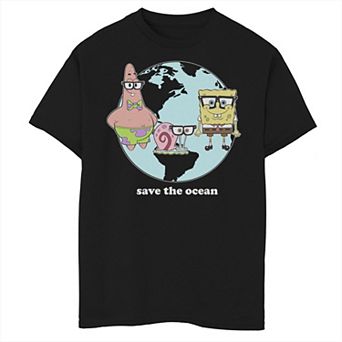 Boys 8-20 SpongeBob SquarePants Gary & Patrick Save The Ocean Graphic Tee