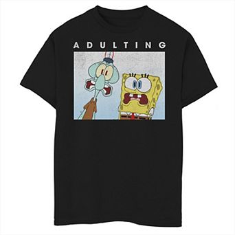 Boys 8-20 SpongeBob SquarePants & Squidward Scared Of Adulting Graphic Tee