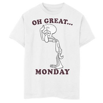Boys 8-20 Spongebob Squarpants Squid Mondays Memes Graphic Tee