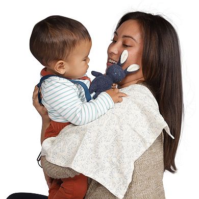 Manhattan Toy Embroidered Plush Bunny Baby Rattle & Soft Burp Cloth Set