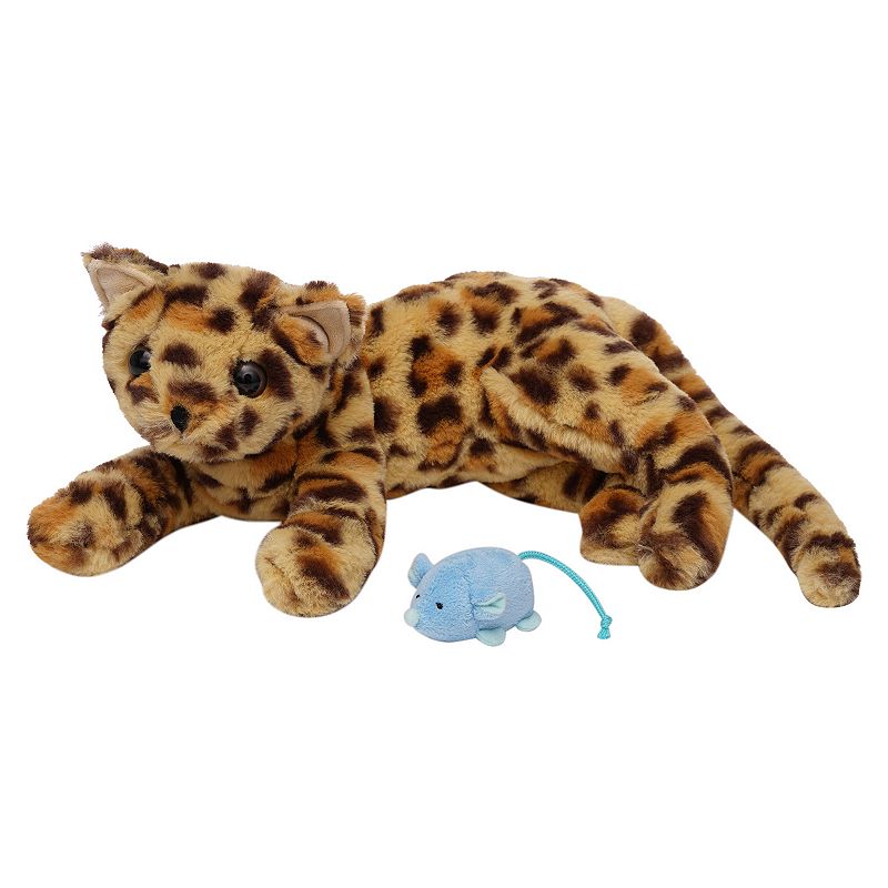 Manhattan Toy Loki Leopard Stuffed Animal Cat with Magnetic Mouse Toy, Mult