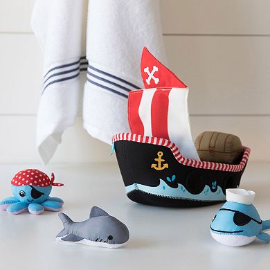 Manhattan Toy Neoprene Pirate Ship 5-Piece Floating Spill n Fill Bath Toys