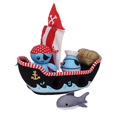 Manhattan Toy Neoprene Pirate Ship 5-Piece Floating Spill n Fill Bath Toys